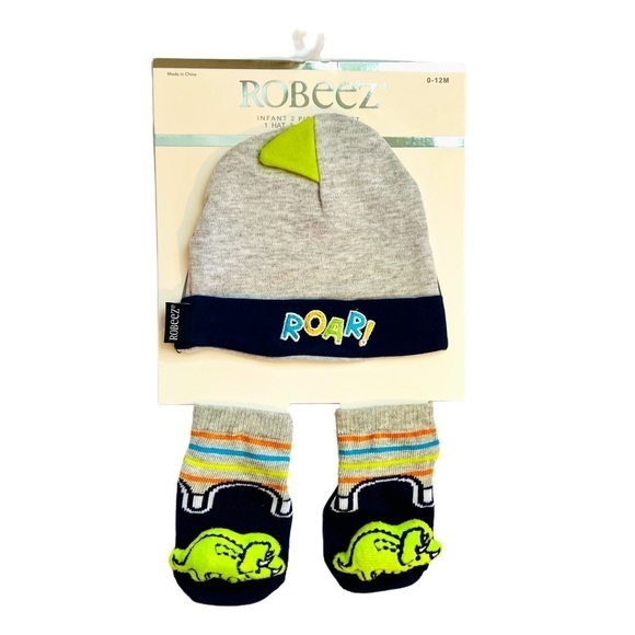 Robeez Baby Boy Roar Dinosaur Matching Set - Picture 1 of 9